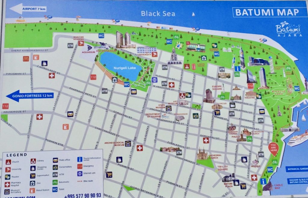 Batumi Attractions Map Batumi Attractions Map